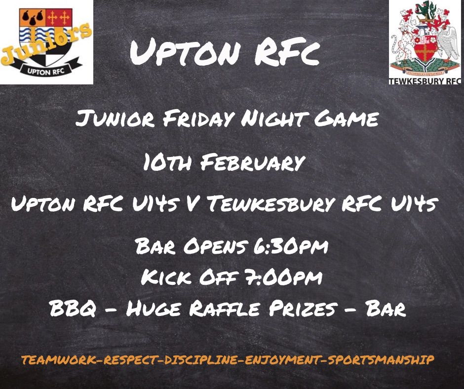 UptonRugbyClub's tweet photo. It’s a busy weekend at the club! Under 14s floodlit match this evening against Tewkesbury and big screen Six Nations Saturday and Sunday! Come on down! 🏉🍺😃 https://t.co/G6XgVojWtN