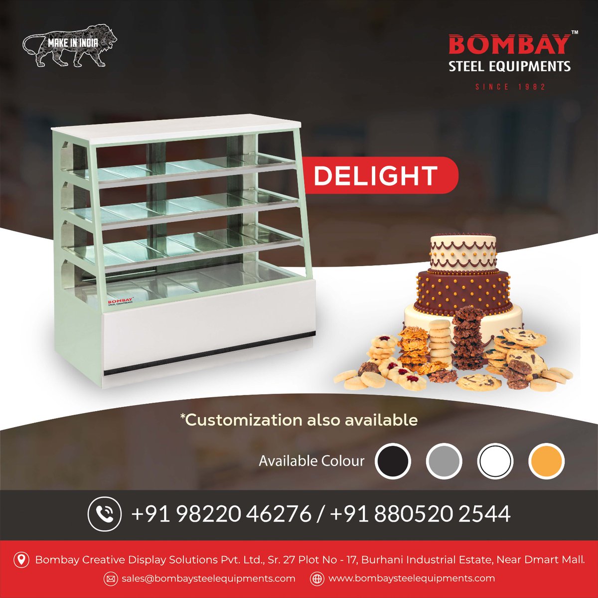 BombaySteelEqu1's tweet image. Bombay Steel is a leading manufacturer and supplier of a wide range of Bakery Display Counters. Our #DELIGHT products are top-rated for their attractive colors, elegant designs, and durability. 
For Detail:
+91 8805202544
bombaysteelequipments.com
.
.
#Bombaysteel #displaycounter