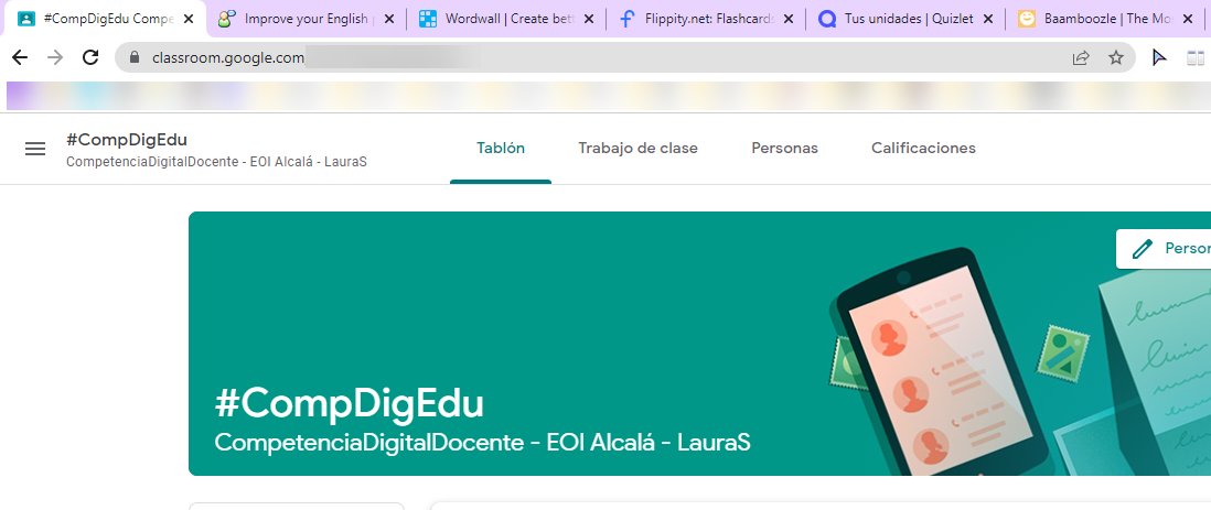 LauraSgreat's tweet photo. Todo listo en @alcalaidiomas para empezar la segunda sesión del segundo curso de formación #CompDigEdu. Hoy trabajaremos con herramientas para practicar vocabulario 😊 https://t.co/ErudqCgwst
