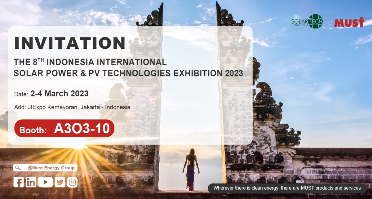 Echo45484347's tweet photo. 【MUST EXHIBITION】 Indonesia
 Date: March 2-4th, 2023
Address: Jakarta- Indonesia 

Hope to see you in Indonesia International Exhibition 😊

Contact Monica to be MUST Distributor: 

mustd@mustenergy.com https://t.co/ALx6xsuRRR