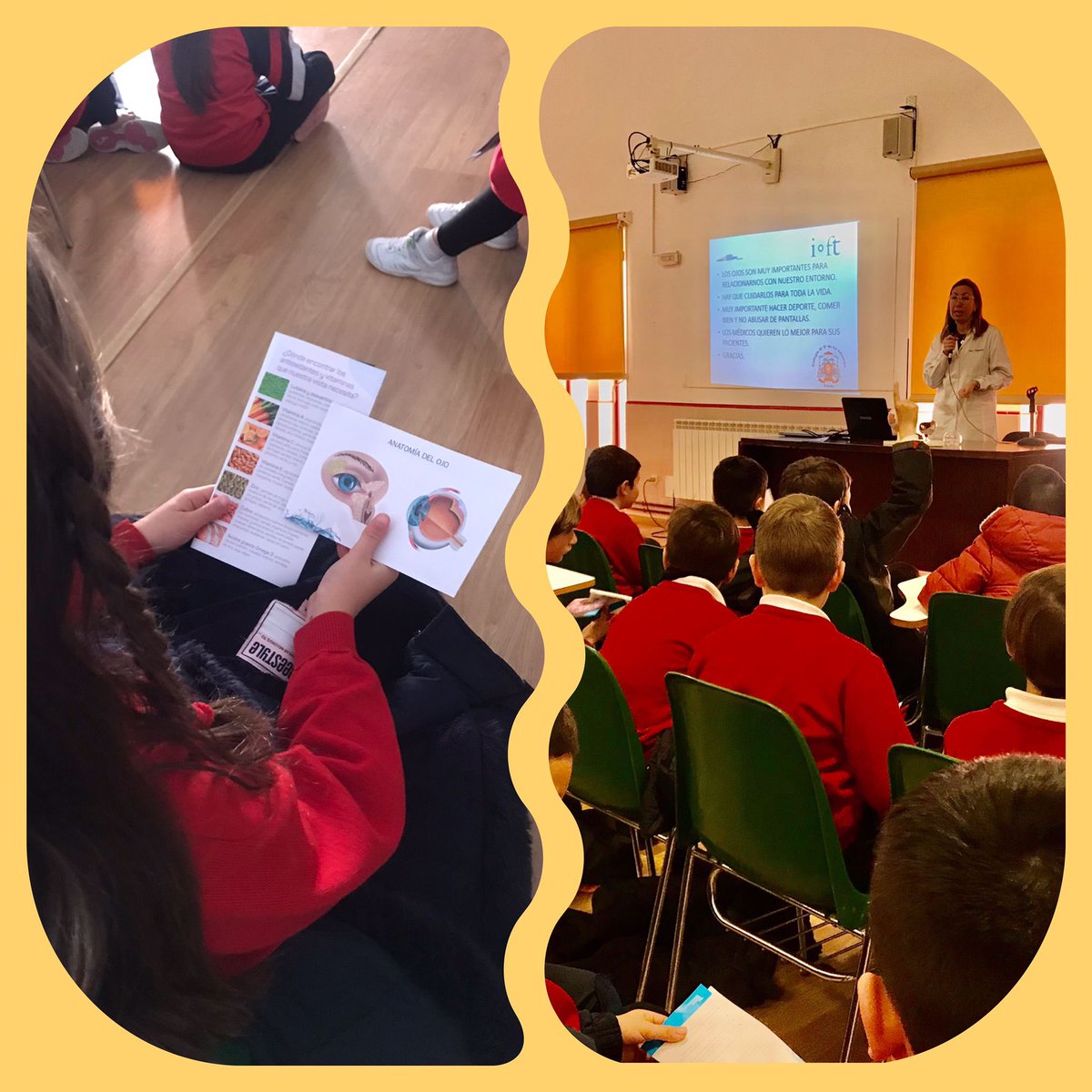 infantes_toledo's tweet photo. 🤓😎 Los alumnos de 3º y 4º de E. Primaria disfrutaron del taller del sentido de la vista.🥸🤩👁 Gracias por enseñarnos cosas tan divertidas. 🤗🥰🤩 #SomosInfantes #tallereschulos #sentidodelavista #CreandoFARP https://t.co/j7MEbkVeNN