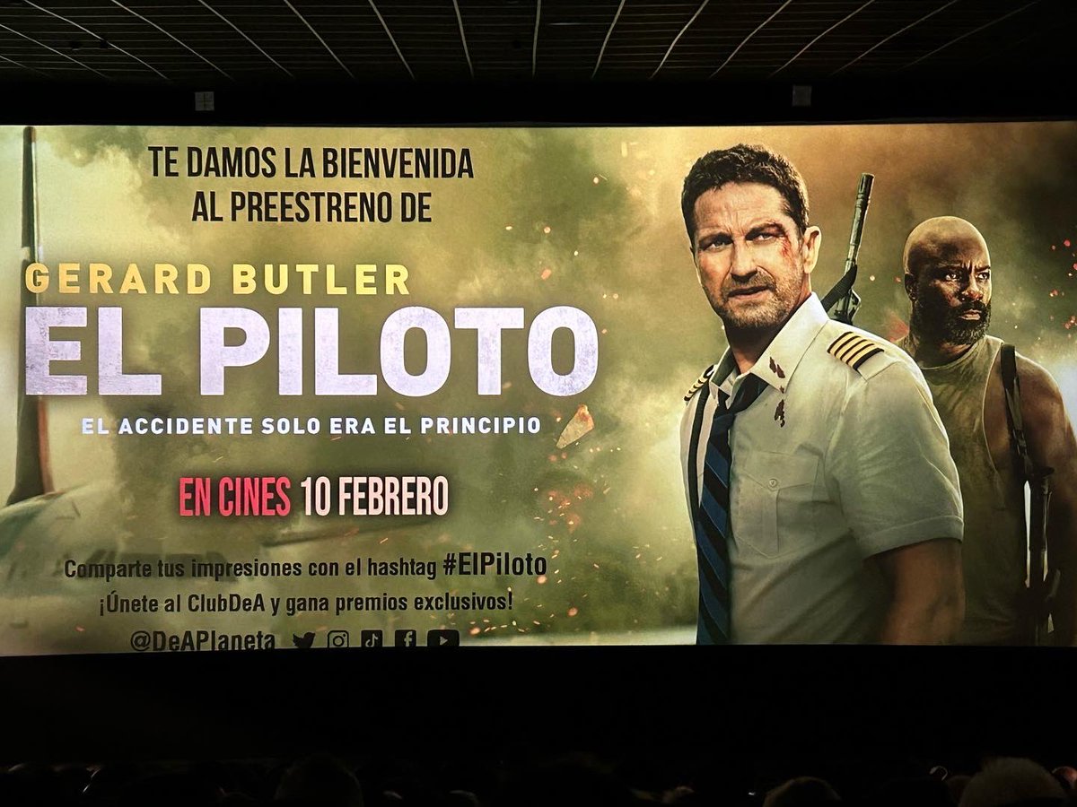 lucducatibcn's tweet photo. #gracias #thanks @DeAPlaneta #clubdeaplaneta #elpiloto el mejor piloto del mundo una peli con Accion y sufrimiento y con un grandes actores #geradbutler y #mikecolter os la recomiendo 👍👏👌🍿🎬 @Cinesa #cinesadiagonal https://t.co/oajH3Sl7Ok