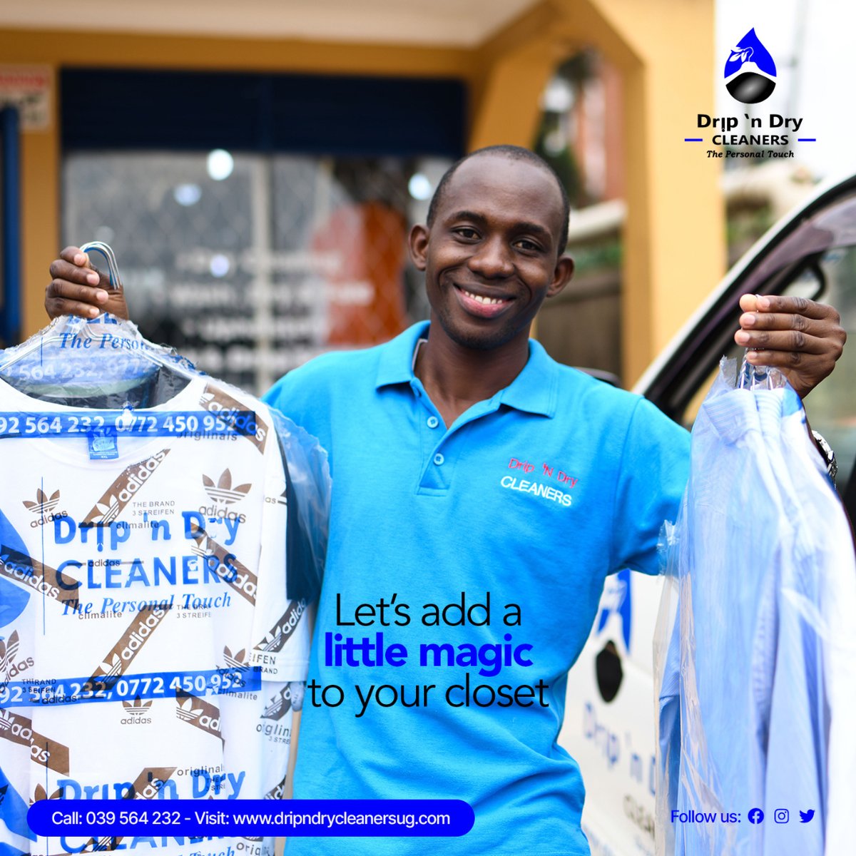 What you have &amp; love in your closet can bring unprecedented peace &amp; calmness when everything is neat and clean. Let’s add a little magic to that ✨ 

Contact us: 0392 564 232
Visit: dripndrycleanersug.com