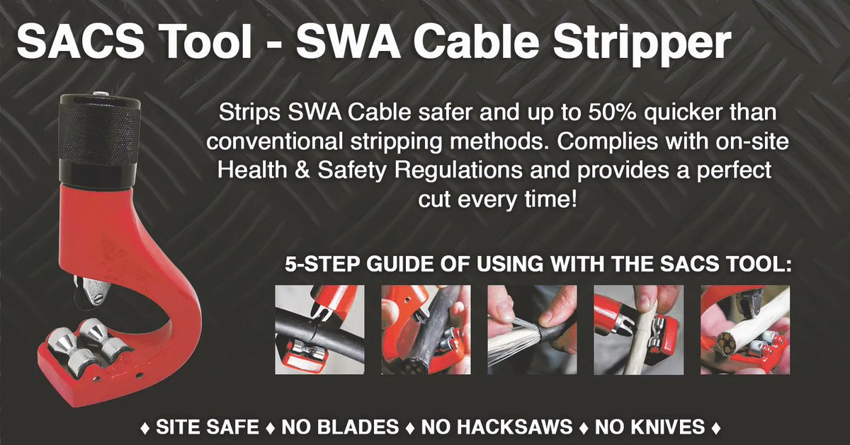 ETechComponents's tweet image. The SACS Tool strips SWA Cable safely and up to 50% quicker than conventional stripping methods. Complies with on-site Health &amp;amp; Safety Regulations and provides a perfect cut every time!
Website: buff.ly/3v8fgyn
YouTube: buff.ly/30Zsvaq

#SacsTool #SACSFriday