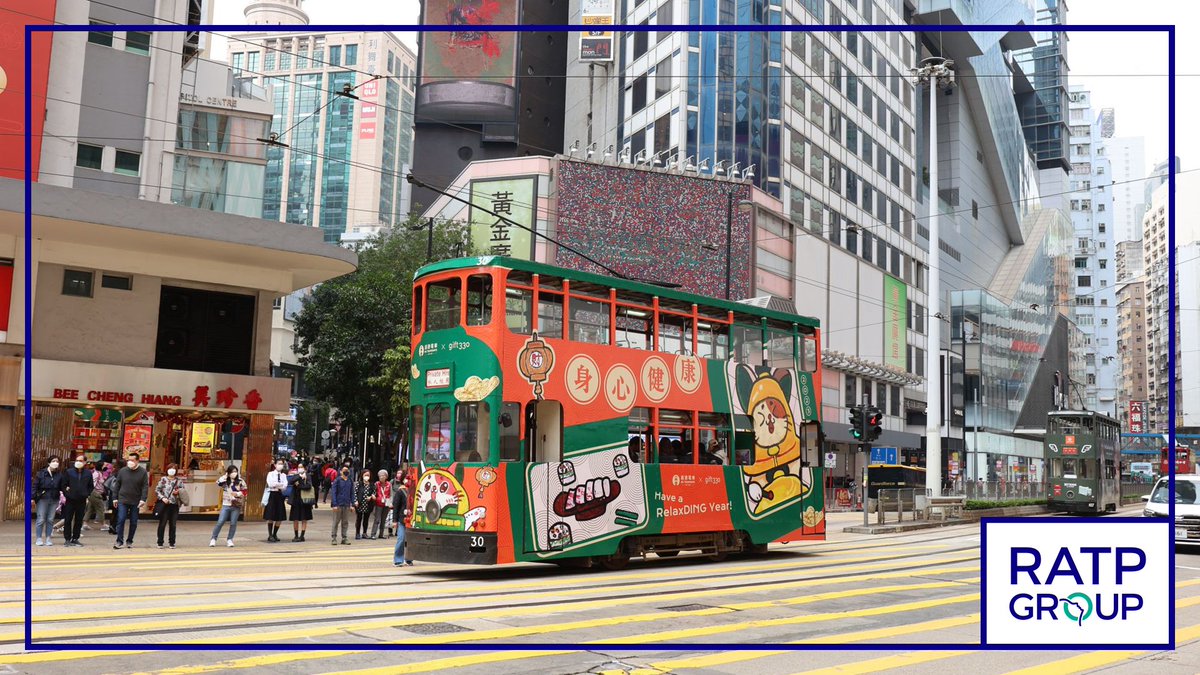RATPGroup_Terr's tweet photo. [#HK] 🚋🐰 L’emblématique tramway de #HongKong, opéré par #HKTramways, filiale #RATPDev, apporte la bonne fortune pour l'année du lapin ! #DingDing célèbre la nouvelle année en devenant partenaire de l'association dédiée à la santé mentale New Life #lunarnewyear #yearoftherabbit https://t.co/goP5XtQlEZ