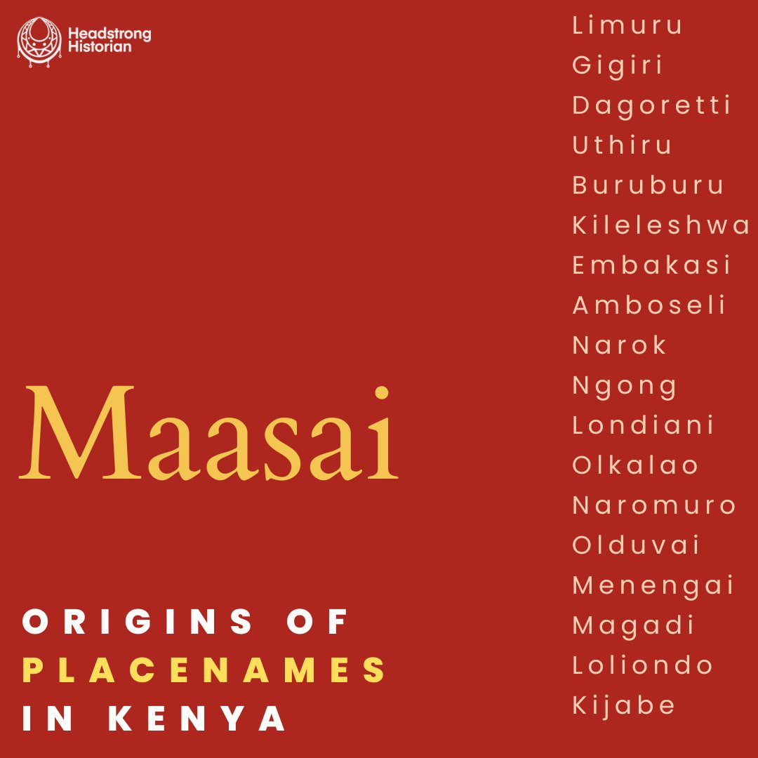 Many places in Nairobi and wider Kenya derive their origins from Maasai words. But what do these names reveal about the history, geography and history of Kenya? What do they teach us about the importance of language for historical preservation? Let’s dive in. THREAD