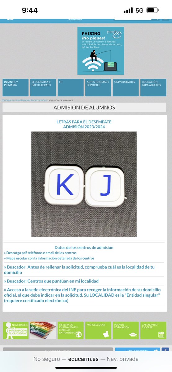 CeipCierva's tweet photo. Letra para el desempate en la Admisión de alumnos 23/24 @Educarm https://t.co/buenDA66fS