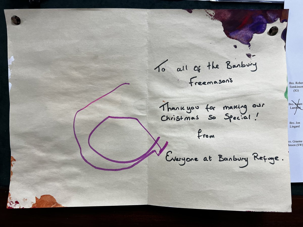 provgchstwdox's tweet photo. ……and then this was put through the door, reminding us of the real difference our donations make. #prouddtobeamason #masoniccharitablefoundation #oxfordshirefreemasons https://t.co/uc7NHSkAjV