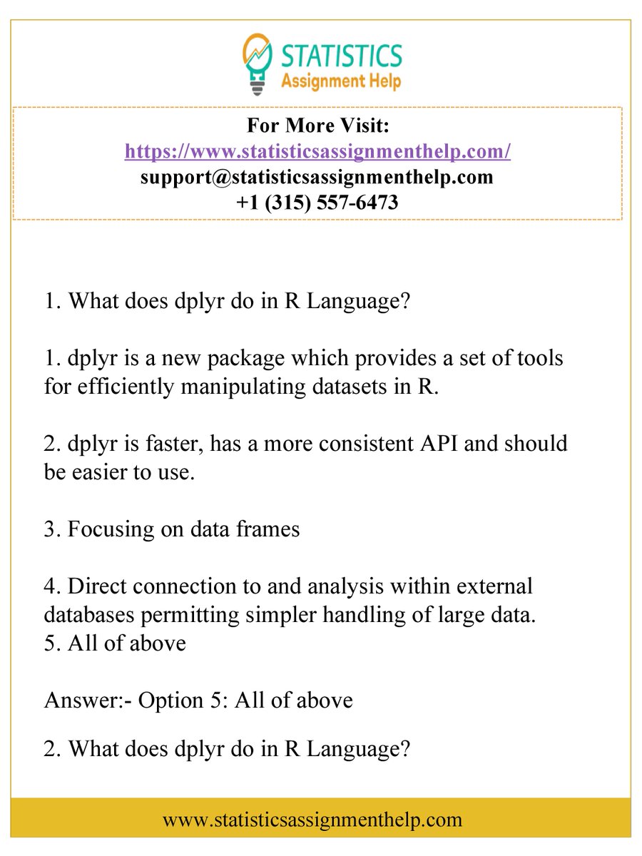 statisticsassi5's tweet image. My name is Penny Forell. I am associated with statisticsassignmenthelp.com and have been helping students with their R Programming assignments. To see the full assignment visit:- lnkd.in/dR_cs8ey
bit.ly/3hYGXYZ 
#statisticsassignmenthelp #Rprogrammingassignmenthelp