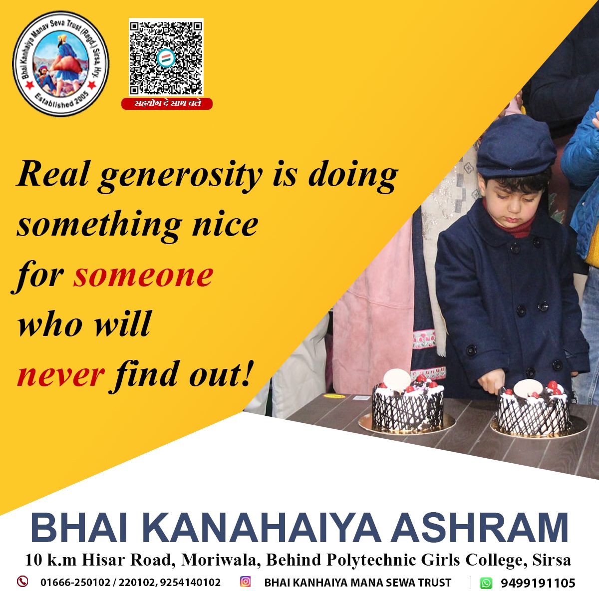 bkmstrust's tweet photo. Give to those who have nothing to give to you.. 
That's give real happiness on yours face &amp; in yours heart.... 
#Bhaikanhaiyamanavsewatrust #sewa #HelpToHelpless #ahomeforhelplesspeople #charity #goodvibes #fridayvibes #donate #hope #viral #help #share #support #beautiful https://t.co/ahwyCrlANP