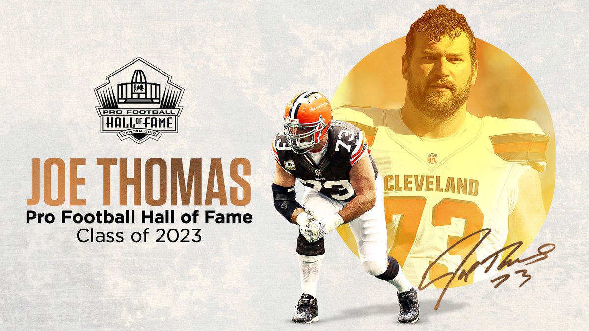 ProFootballHOF's tweet photo. The heart and soul of the @Browns for a generation and a First Ballot Hall of Famer.

Welcome to Canton, @joethomas73! https://t.co/yKBks7trao