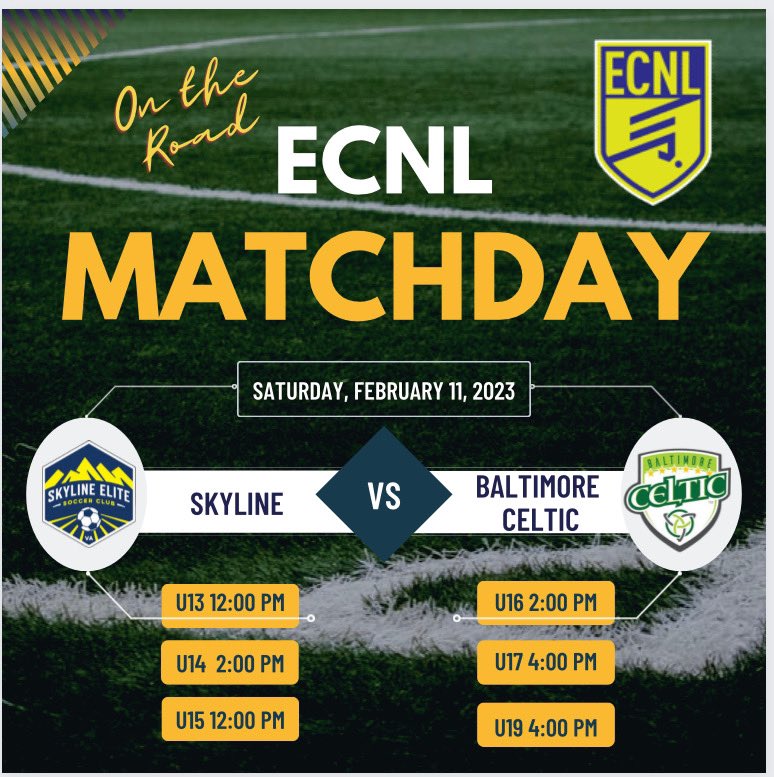 On the road this weekend at Skyline.  <a href="/baltcelticsc/">Baltimore Celtic Soccer Club</a> <a href="/ECNLboys/">ECNL Boys</a> #repceltic🍀