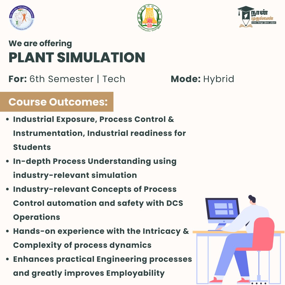 naan_mudhalvan's tweet photo. As we begin the next phase of Naan Mudhalvan among college students, we are offering a range of industry-relevant and in-demand courses. Here's a look at what we are offering the Engineering students in their even semester:
#naanmudhalvan #PLANTSIMULATION #industries https://t.co/0nOLZ466Ay