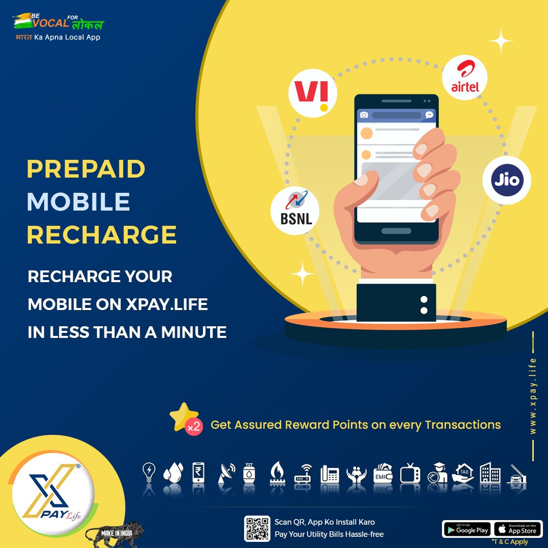 Rohitkumar0604's tweet photo. Recharge your mobile on https://t.co/WJIKiADP3W in less than a minute.

Win XPay Cash On Every Transaction 🤗🤗

More Transactions = More XPay Cash 😍😍

Install Now - https://t.co/wh0BLBKjEs

#xpaylife #fintech #mobilerechargeapp #prepaidrecharge #billpaymentapp #mobilebillpay https://t.co/USuqeZ23Aa