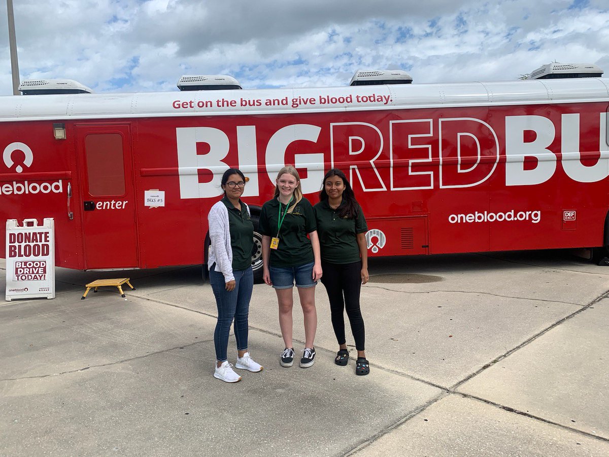 DeLand High HOSA and Ms. Cynthia Hunt hosted yet another successful Blood Drive - we are so proud of our CTE students who are working hard to shape their futures and help save lives!  #vcsCTEmonth #DHSCTEhappenings #BigRedBus