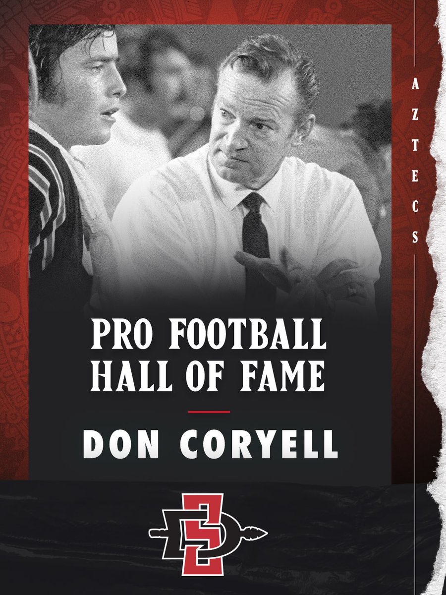 Immortalized forever in Canton. Congrats to our all-time winningest coach and a pioneer of the air raid offense, Don Coryell, on making the Pro Football Hall of Fame.