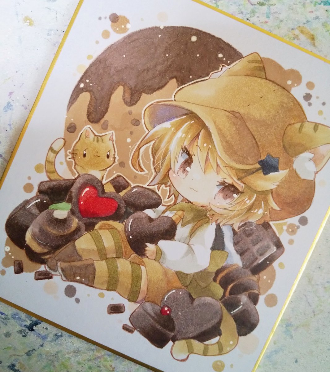 「チョコ塗れたった 」|きい(きみどり)のイラスト