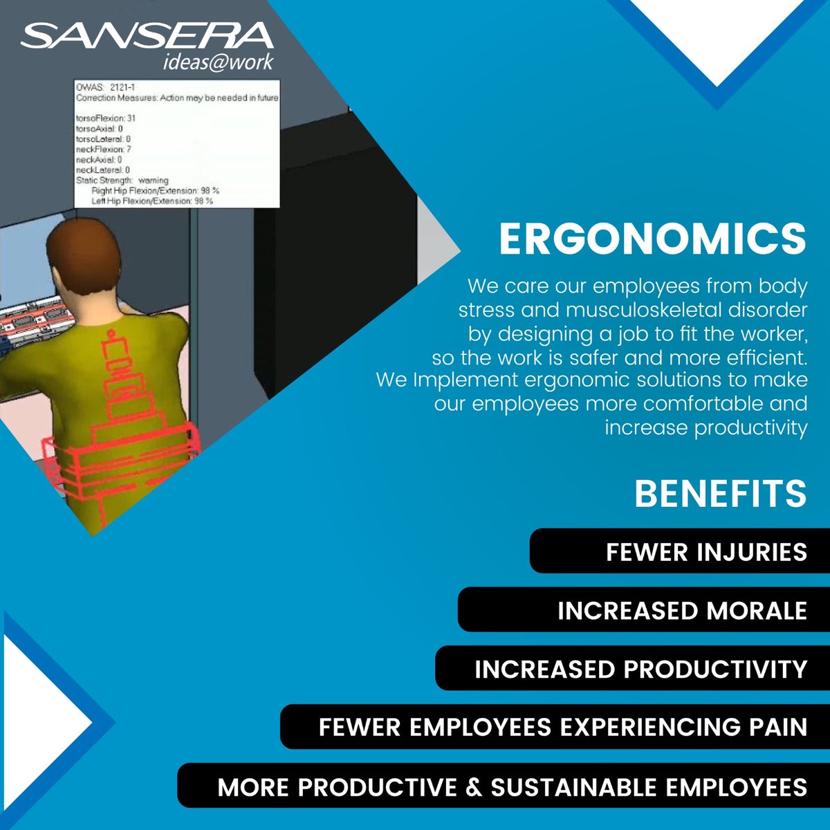 SanseraPvt's tweet photo. Sansera aims to create an environment where workers in the office can stay healthy and happy. Ergonomics is about redesigning your workspace so that it fits your body. 

#sanseraengineeringltd #sansera #testingcapabilities 
#advancedengineering #production 
#automationengineering https://t.co/y0saBGWXuq