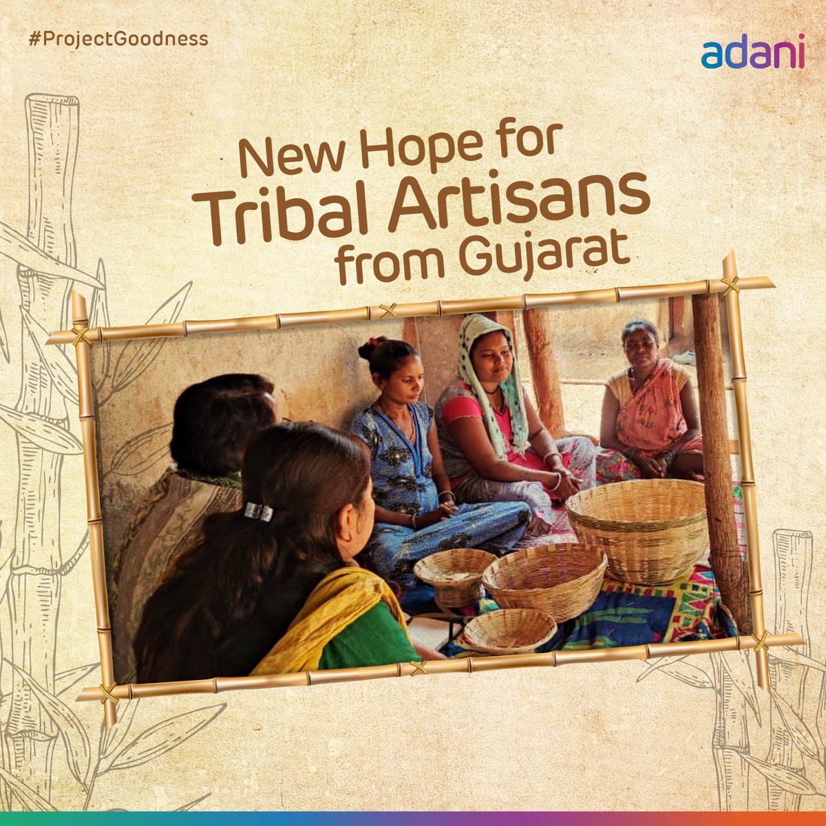 We are proud to work with the #Kotwaliya tribe from South Gujarat. These exceptional bamboo artisans are receiving training &amp; market-linkage support through #ProjectGoodness. They are now going from strength to strength!
#GrowthWithGoodness 
<a href="/AdaniFoundation/">Adani Foundation</a>