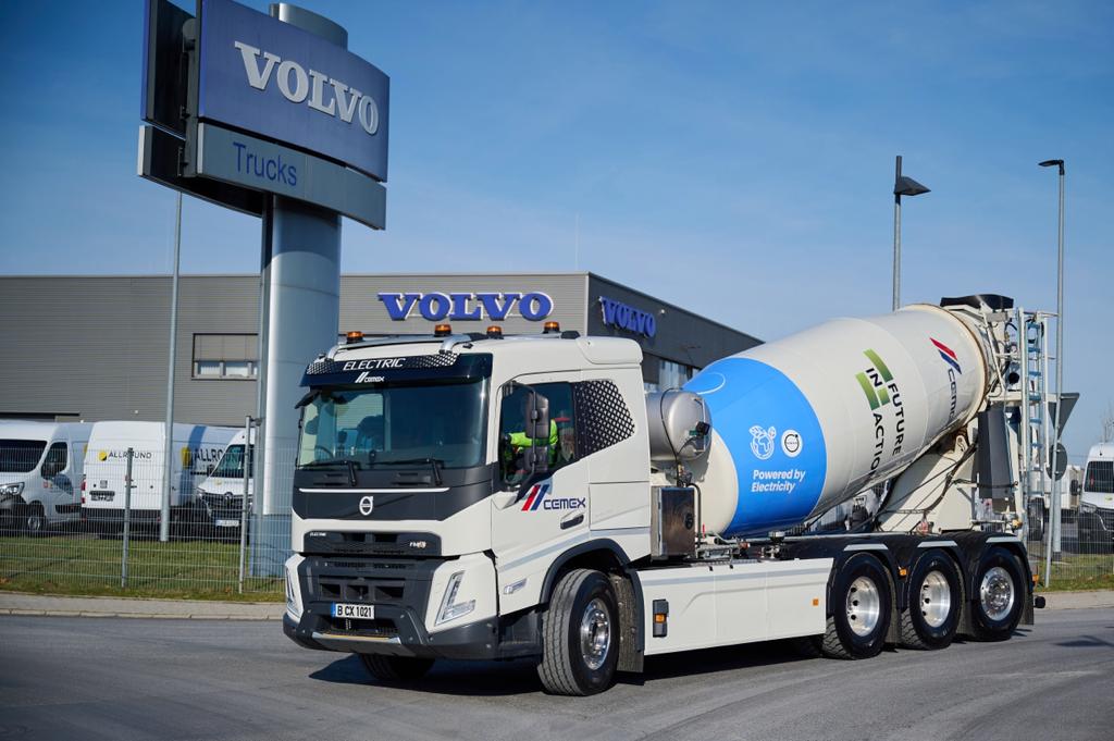 Today, in collaboration with <a href="/VolvoTrucks/">Volvo Trucks</a>, we introduced our first fully electric heavy concrete mixer truck. This represents a major step in our commitment to reducing scope 3 emissions as we work to reach carbon neutrality by 2050. #FutureInAction #FirstMoversCoalition
