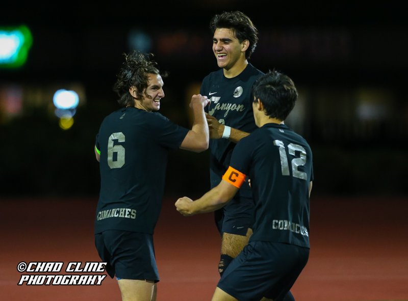 Highschoolsptph's tweet photo. @canyoncomanches Win 1st RD CIF Men's soccer game against Newbury Park in a 4-0 victory!! #soccer #highschoolsports https://t.co/s6lnqY5ZMJ