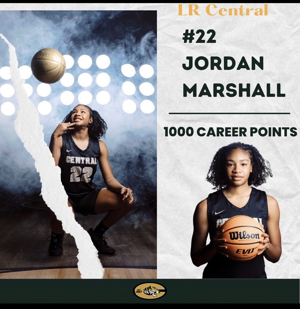 LR Central Lady Tiger Hoops (@lrcentralwbb) on Twitter photo Congratulations to Junior Forward Jordan Marshall on reaching a major milestone in her basketball career. Our  Tiger family is so proud you! Never stop striving for excellence. 👏🏽🐯 Congratulations to Junior Forward Jordan Marshall on reaching a major milestone in her basketball career. Our  Tiger family is so proud you! Never stop striving for excellence. 👏🏽🐯