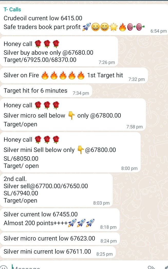 KLeinvest's tweet image. Yesterday our premium calls (9.02.2023) - Commodity 💥🔥🎯💯
👉Daily 5 to 6 call
👉Big profit small SL
👉90% Signal Accuracy
👉 Daily profit
✌️Dema call for 3 days 👇👇👇If interested Join now our premium group.... contact @9361214338
#commoditycalls
#commoditytips
#mcx