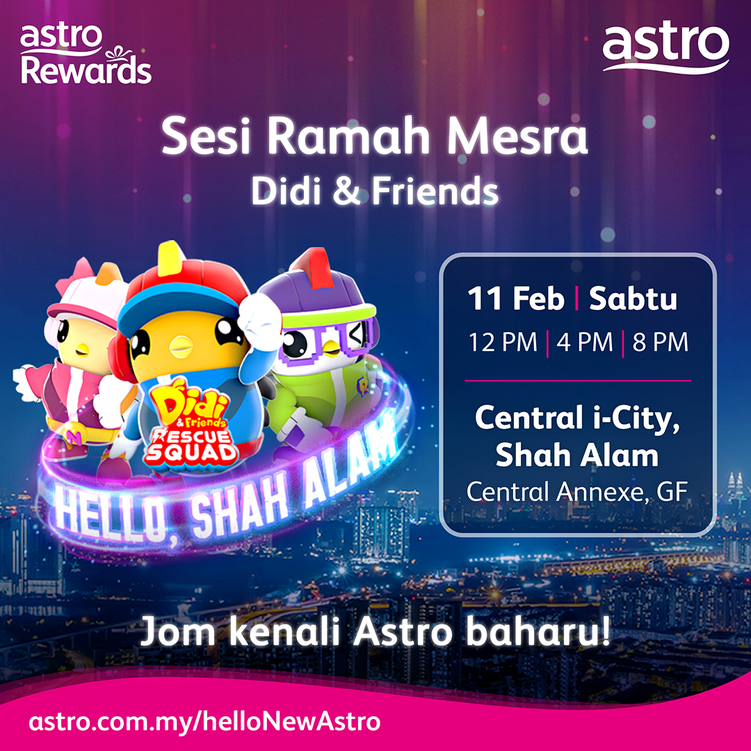 astroonline's tweet photo. Hai gais. Ini minggu terakhir kami di Central i-City! Jangan lepaskan peluang utk berjumpa dgn Atu Zero (The Masked Singer Malaysia), Didi & Friends dan Omar & Hana. Jumpa di sana! Psst, nantikan lokasi kami seterusnya yg bakal dikongsi minggu depanπ
#HelloNewAstro #NewAstro https://t.co/rF9uG3zqwW