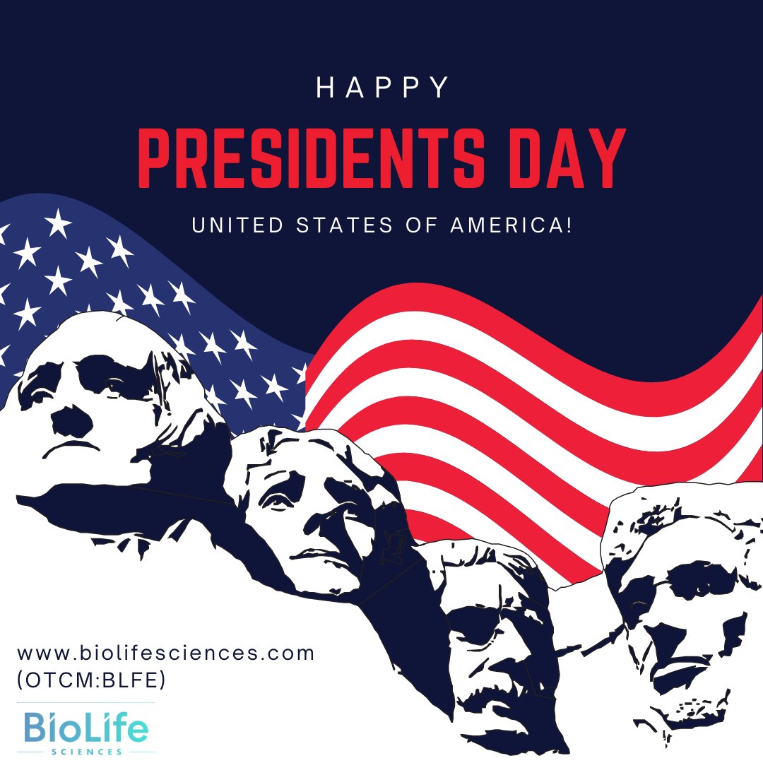 Bio_LifeScience's tweet photo. Happy President's Day everyone from the team at $BLFE 🇺🇸🇺🇸🇺🇸🇺🇸🇺🇸🇺🇸🇺🇸 https://t.co/ugXRLtIp46