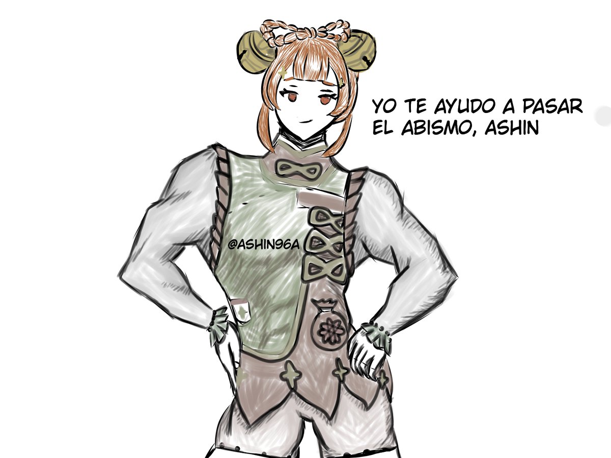 Ashi96a's tweet photo. Grande YaoGod, desde que la saqué me ayudó a pasar el abismo completo.

Ya ni intento pintar porqué se ve horrible :( 
#GenshinImpact #YaoYao #fanart #Genshinimpactart https://t.co/7D8T6KFc22
