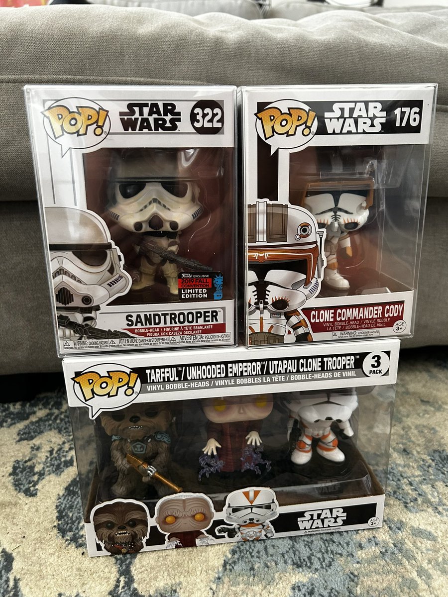 Smccauley075's tweet photo. New additions to my collection #starwars #TheCloneWars #stormtrooper #chewbacca #tuskenraider #sandtrooper #commandercody #anakinskywalker #darthmaul #DarthVader #majordomo #gamorreanguard #wookie #tarfful #emperorpalpatine #TheBookOfBobaFett #ROTJ #ROTS https://t.co/lEPsfR1hpS