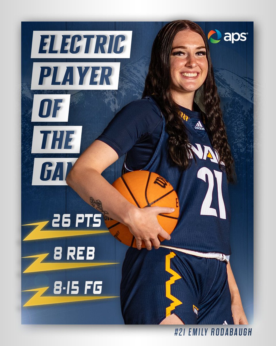 NAU Women's Basketball (@nau_wbb) on Twitter photo A season-high 26 points at The Nest means that <a href="/emily_rodabaugh/">emily rodabaugh</a> is your APS Electric Player of the Game!
#RaiseTheFlag | #BigSkyWBB A season-high 26 points at The Nest means that <a href="/emily_rodabaugh/">emily rodabaugh</a> is your APS Electric Player of the Game!
#RaiseTheFlag | #BigSkyWBB