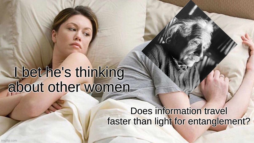 Always_aStudent's tweet photo. A classic thought experiment!!
#QHack2023 #Einstein #quantumentanglement https://t.co/bFTB9jQYRH