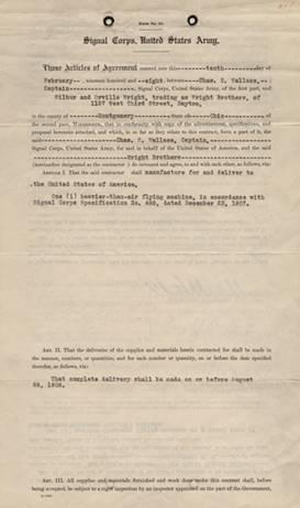 AviationHistGal's tweet image. On Feb 10, 1908, the US Army awarded the Wright Brothers a contract for an airplane. The contract was two pages long. You probably can't even get the table of contents onto two pages for most modern government contracts!