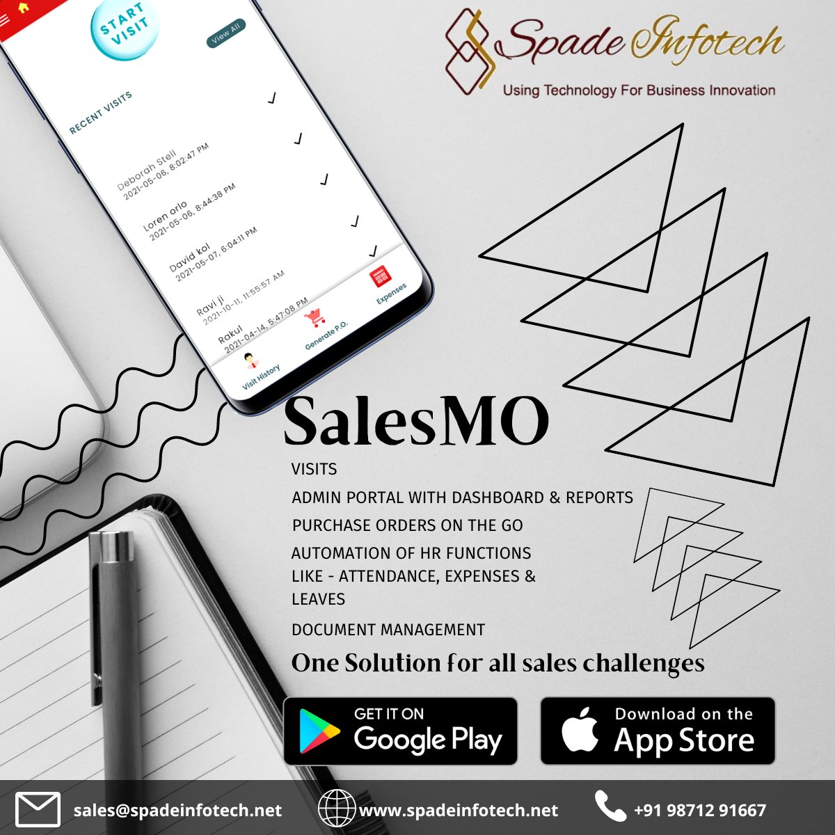 Connect for free 1 month trial at+91-9315457912/ lnkd.in/eGSsikku
Track field visits &amp; get Real time visibility of Field Sales Operations. No need for constant back and forth over call. Generate Invoices on the go.