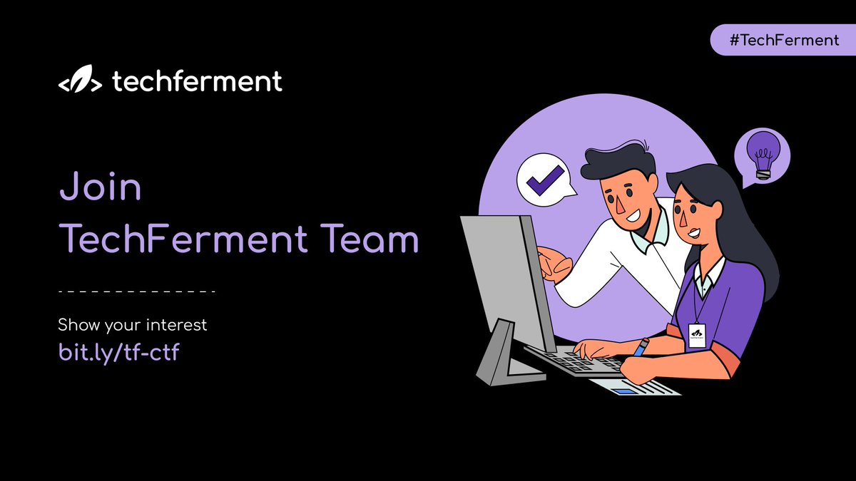 Join the TechFerment team and become a part of a thriving community! 

Contribute by managing events & technical stuff and enhance your skills. 

Show your interest by Feb 24
bit.ly/tf-cft

#TechFerment #CommunityBuilding #EnhanceYourSkills