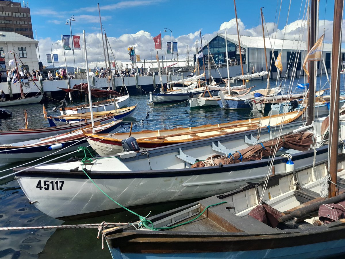The sun came out for a spectacular first day of the <a href="/AusWoodenBoat/">Australian Wooden Boat Festival</a> festival. #Hobart's iconic waterfront is buzzing with activity &amp; will be all weekend.  #hobartevents #Tasmania #Tasevents #boats #eventstasmania #woodenboats