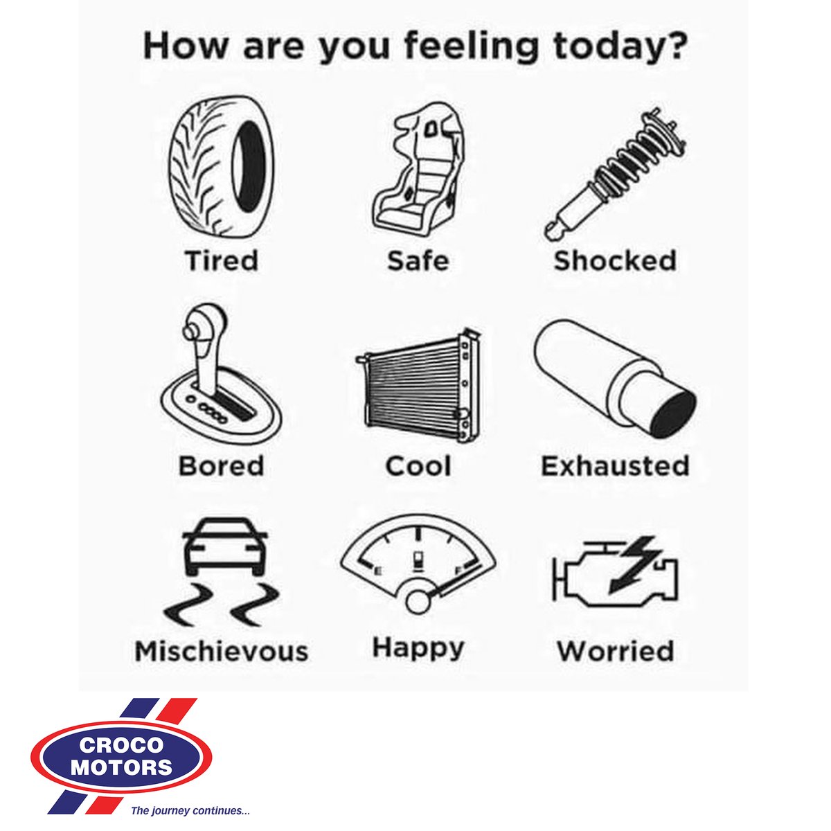 How are you feeling today?. Comment below with the most relatable emoji. #crocomotors #harare #zimbabwe