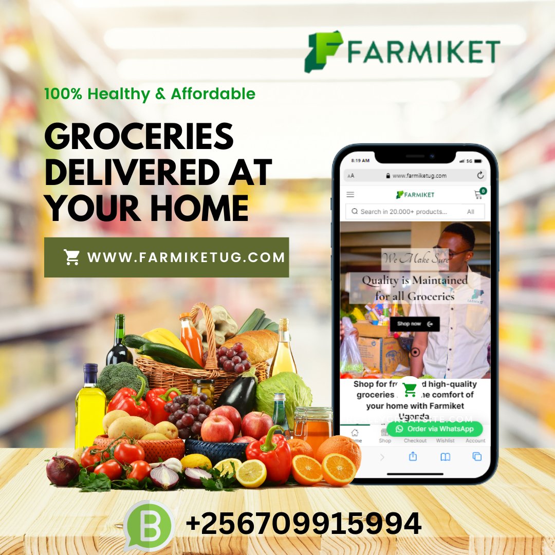 FARMIKET UGANDA LTD (@farmiket_ug) on Twitter photo Get !00% Healthy and Affordable Groceries Delivered at Your Home this Weekend from <a href="/farmiket_ug/">FARMIKET UGANDA LTD</a>
Simply visit farmiketug.com or see our catalogue on WhatsApp via wa.me/256709915994
We are #BringingtheMarketCloser Get !00% Healthy and Affordable Groceries Delivered at Your Home this Weekend from <a href="/farmiket_ug/">FARMIKET UGANDA LTD</a>
Simply visit farmiketug.com or see our catalogue on WhatsApp via wa.me/256709915994
We are #BringingtheMarketCloser