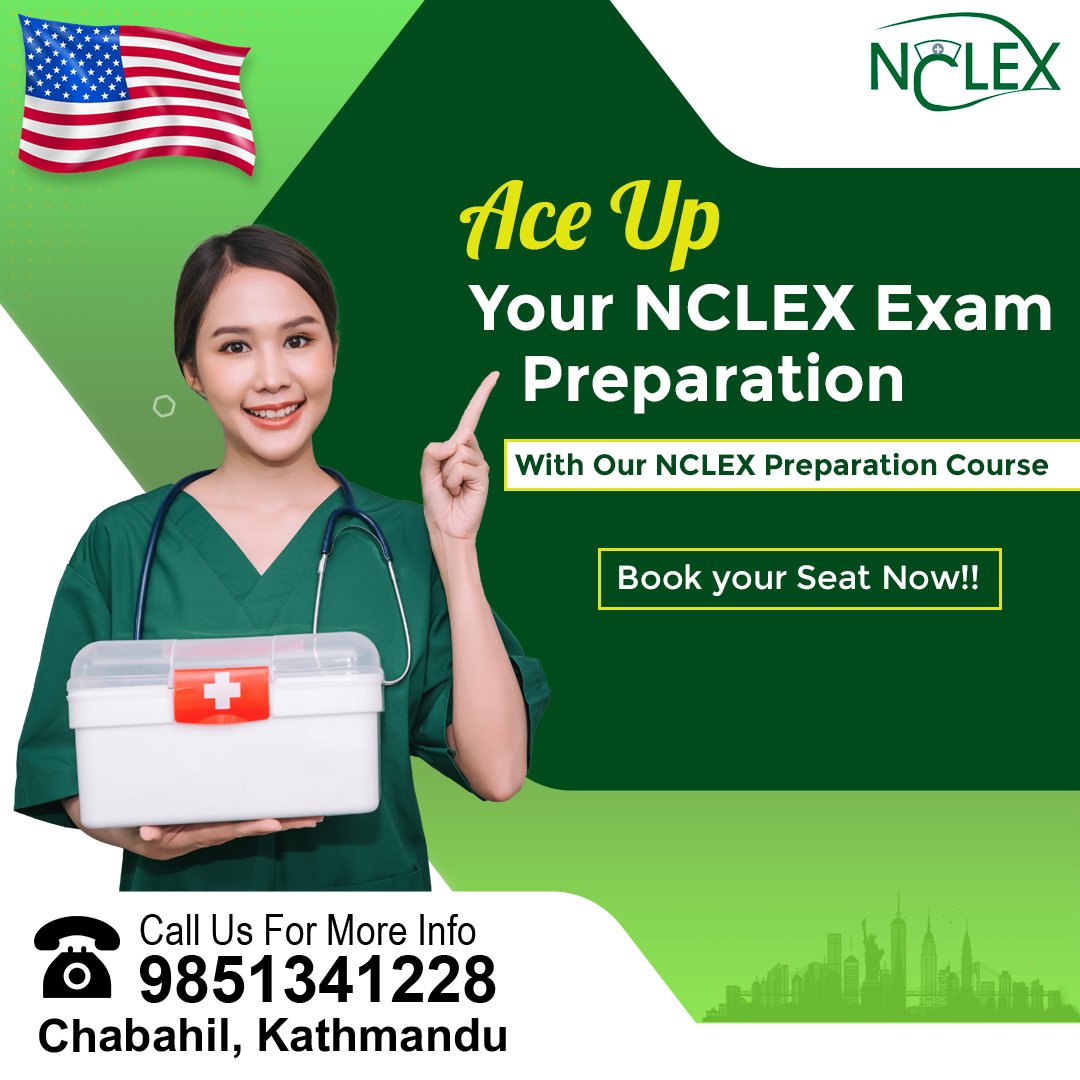 Nclexprepaclass's tweet photo. Ace Up Your NCLEX Exam Preparation
With Our NCLEX Preparation Course 📚
Book your seat Now!!
 #nclexpreparationnepal #nursing  #nepalidoctors #doctorstorynepal #nursesofnepal  #bscnursing  #nepalinursingcare #nepalimedicalstudent #nclfex #nursesnepal #pclnurse #pclnursing https://t.co/OYwjphoxIn