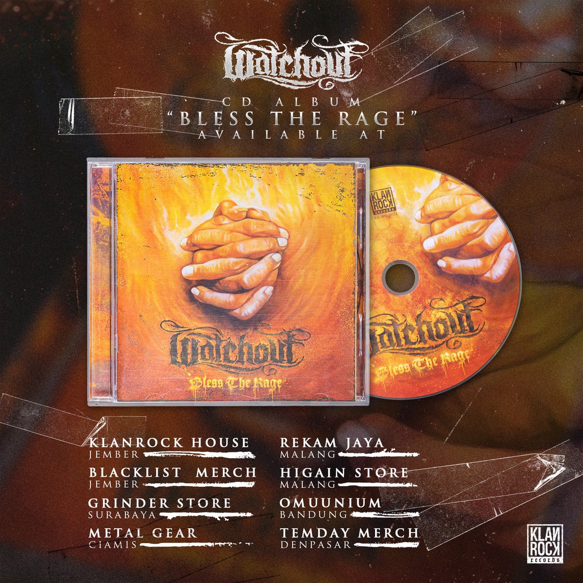 WATCHOUTHC's tweet image. Cd album kami juga bisa kalian dapatkan di beberapa record store dibawah ini.. 🍻