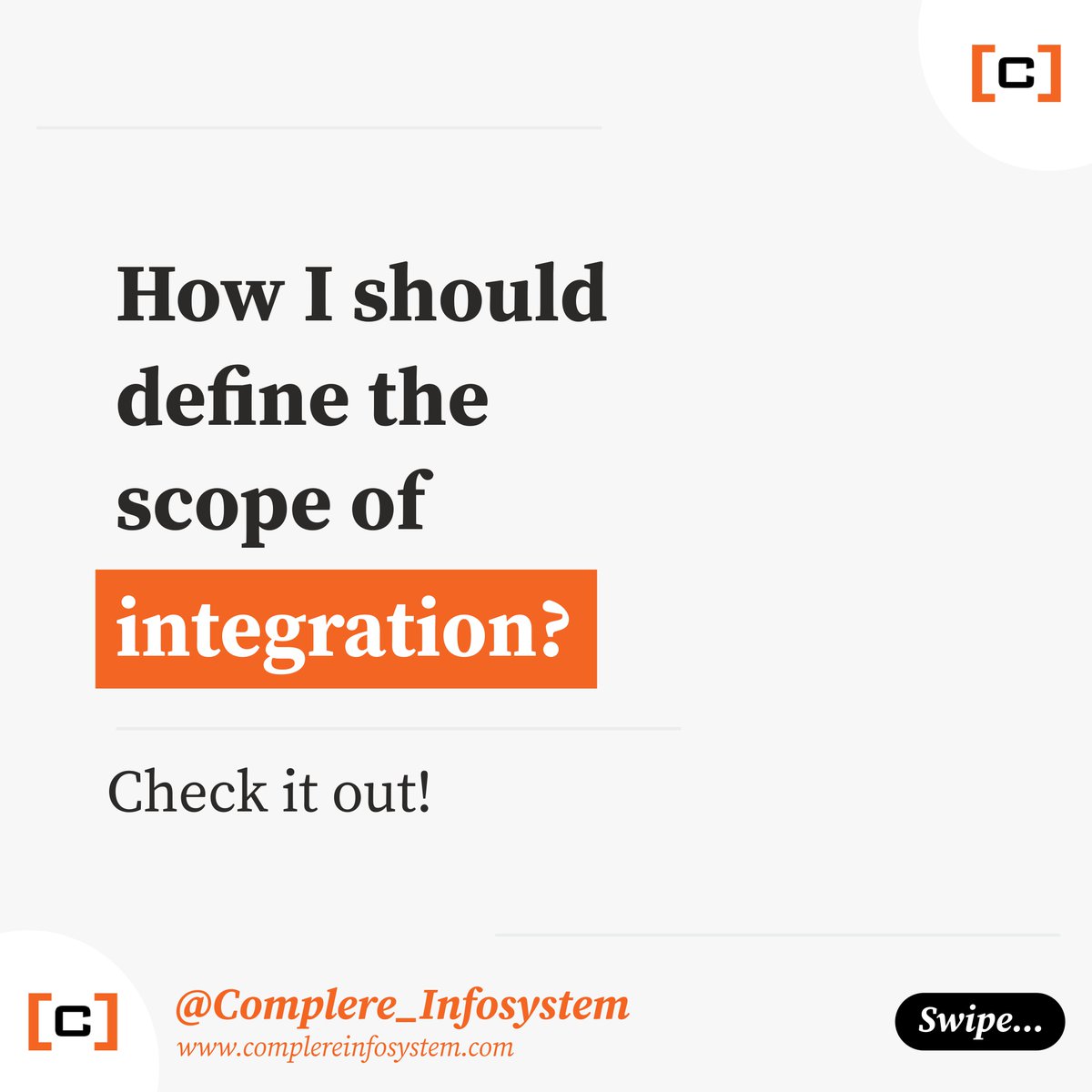 ComplereLimited's tweet photo. #IntegrationScope #ProjectManagement #RequirementsGathering #ScopeDefinition #DataIntegration #SystemsIntegration #WorkflowAutomation #ProcessImprovement #BusinessGoals #Collaboration #StakeholderEngagement https://t.co/0ZXghVFsce