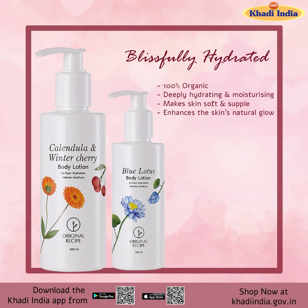 eKhadiIndia's tweet image. 🛒Buy Body Lotions from Khadi India on khadiindia.gov.in, the official online shopping website of Khadi India.
#facecream #KVIO #KVIC #KVICChairman #KhadiIndia #KhadiIndiaforWorld #SustainableKhadi