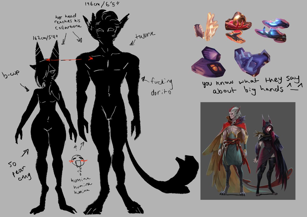 I made Xayah and Rakan references for all artists who want a good resource to reference!!!!! 