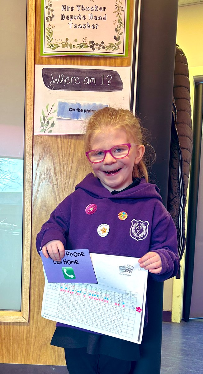 BoghallPSch's tweet photo. A #positivephonecall home for this little superstar! We are so proud of how hard youβve been working on learning your sounds. βοΈ https://t.co/su52Z8rz6X