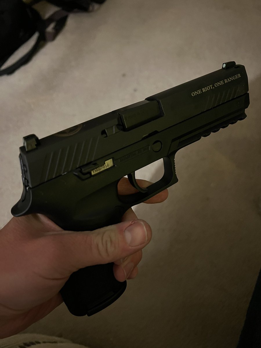 LaramieRamJay's tweet photo. Also got my new Lmtd Ed. Sig Sauer P320 Texas Rangers commemorative firearm. #2A #2AShallNotBeInfringed #nramember #gayswithguns #sigsauerp320 #gayrepublican https://t.co/QYLOObR2Jc