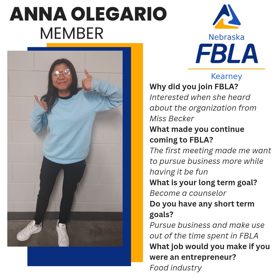 Featuring member Anna Olegario! #FBLA #FBLAWeek