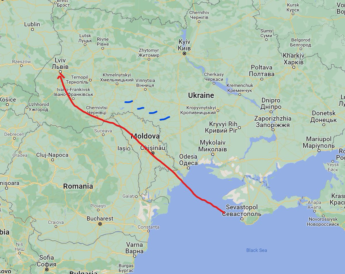 Breaking: Multiple UA sources report that #Russia launched sea-based Kalibr cruise missiles from the Crimea area that were programed to avoid APU air defenses on the border of Moldova. As a result, they entered Moldovan and Romanian (NATO) airspace.

#OSINT 
#Ukraine 
#UkraineWar