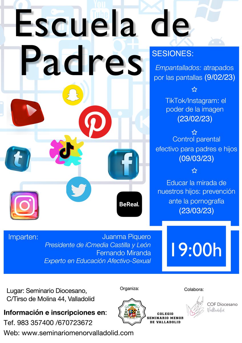 semvalladolid's tweet photo. Comenzamos la escuela de padres del 2º Trimestre
https://t.co/8jU64dJem8 https://t.co/wiPwUgrDaZ