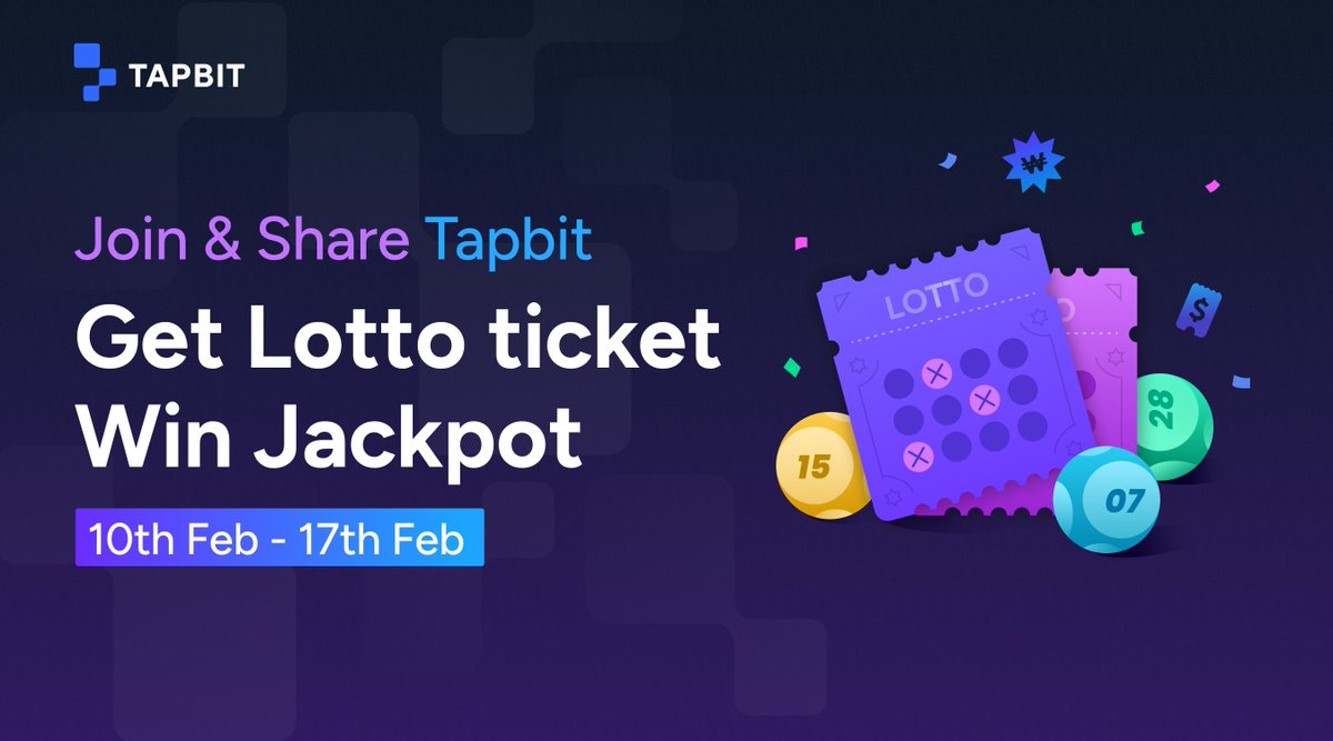 Tapbitglobal's tweet photo. 🥳Tapbit Lotto Giveaway Win Jackpot🃏
❗️ONLY for Korean IP

⏰2/10 17:00 --- 2/15 17:00 (UTC+9)

✅Fill in https://t.co/xBpTlezecv
✅Finish KYC
✅RT or Share telegram or Kakao group

🚀ALL participants can be able to distribute bonus
Detail: https://t.co/1Meqf341uV https://t.co/QHuvkEoi5Q